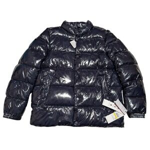 Calvin Klein Puffer Jacket Navy Blue Glossy Water Resistant 7F Warmth Women's M